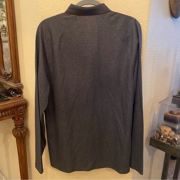 NWT~PERRY ELLIS Men Gray Motion Performance Polo Long Sleeve Top Size Large - Picture 4 of 10